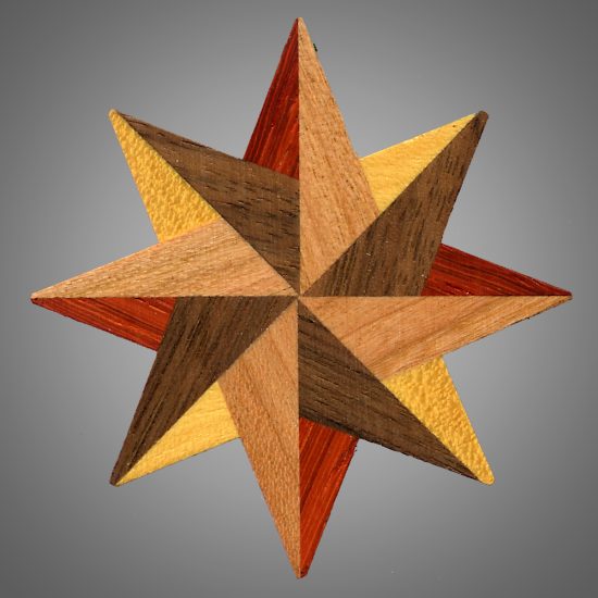 Retro star 1 Yellow Heart, Cherry, Padauk, Walnut